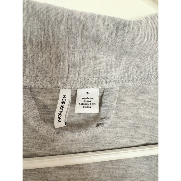 Nordstrom Lingerie Mid Length Small Grey White Trim Robe Missing Tie Belt - Picture 4 of 7